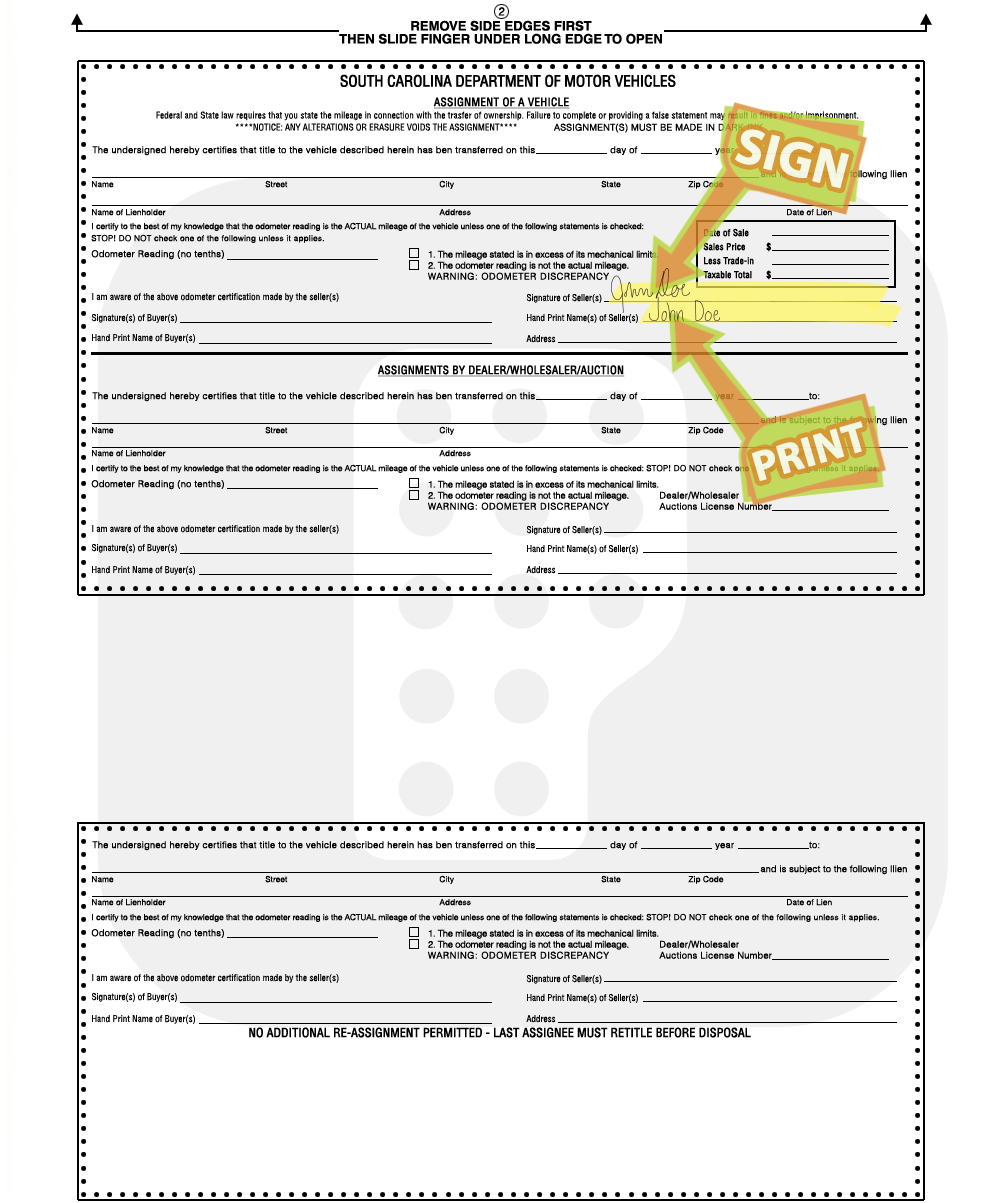 South Carolina Title Processing Information Donate a Car 2 Charity