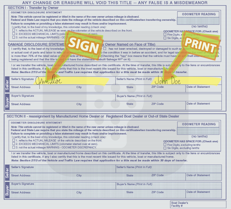 New York Title Processing Information