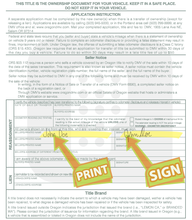 Oregon Title Processing Information